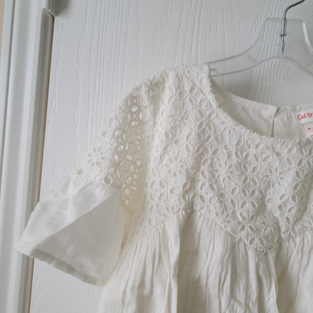 Cat & Jack Eyelet Bell Sleeve Dress - Picture 3 of 8